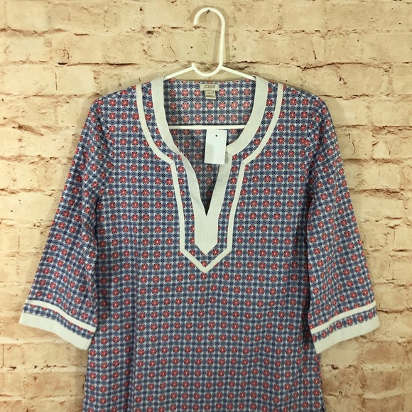 NWT J. Crew Poplin Embroidered Tunic - Picture 3 of 6
